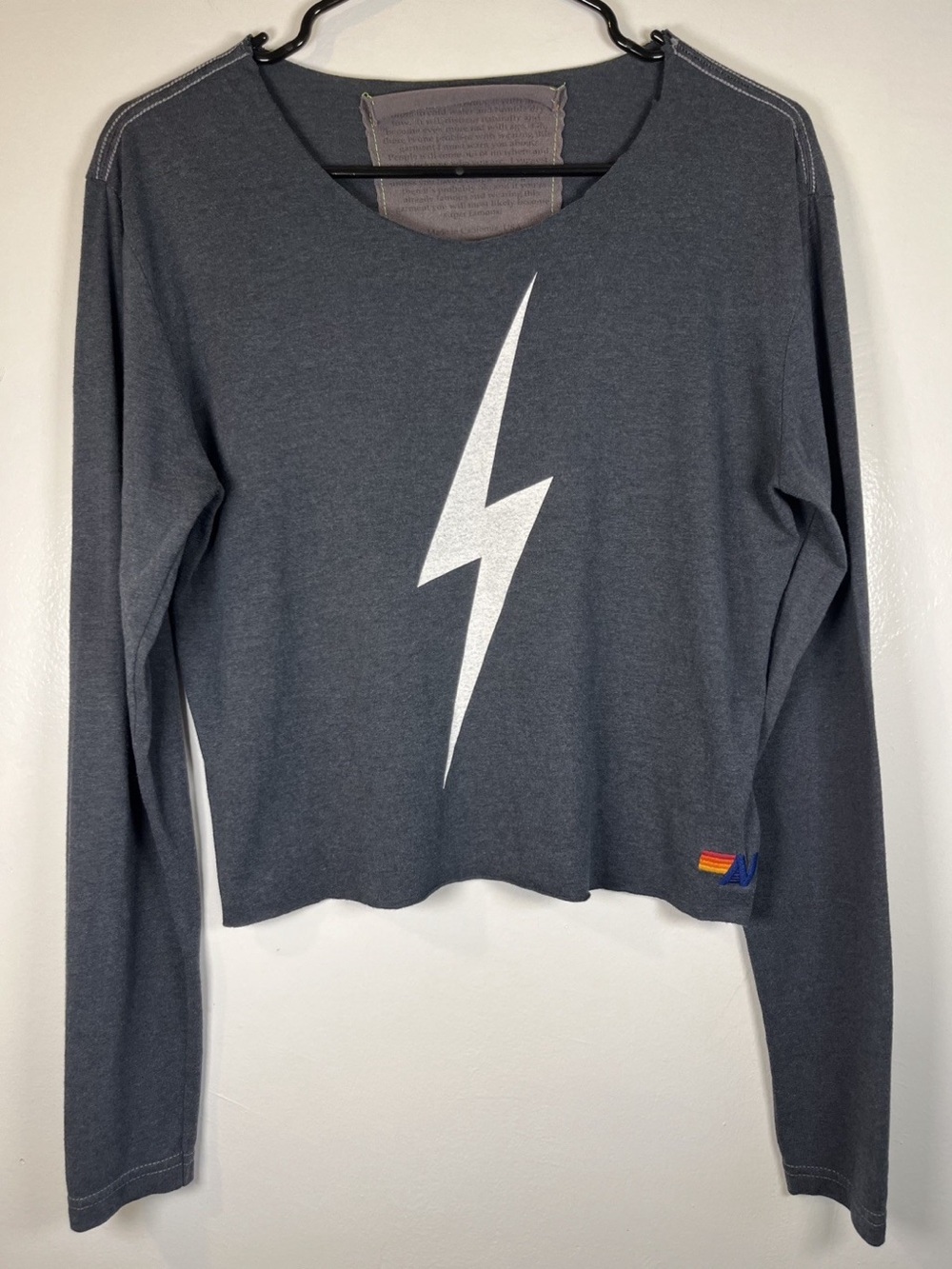 Aviator Nation Lightning Bolt Long Sleeve Boyfriend Tee